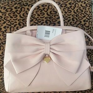 Betsey Johnson Blush Big Bow Satchel Handbag